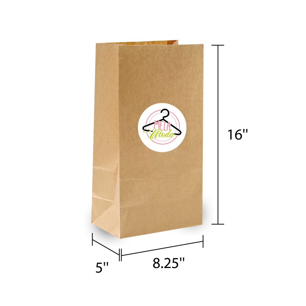 Bolsa de papel Kraft en material biodegradable con asa.
