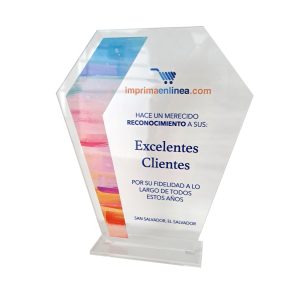 Placa de reconocimiento diamante